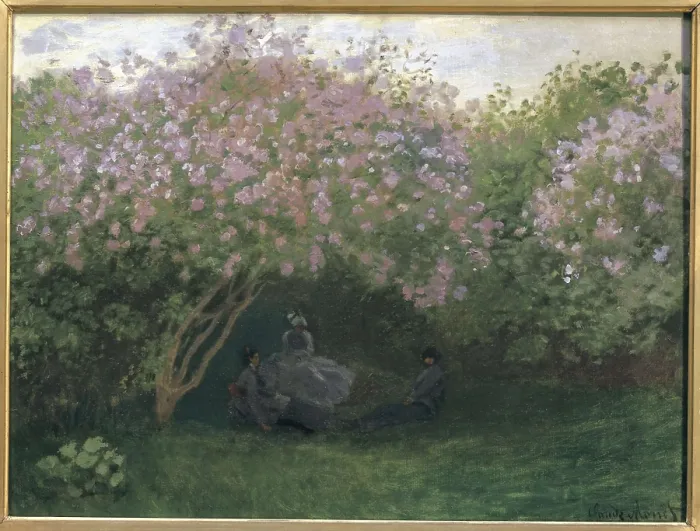 Framed Print : MONET, Claude (1840-1926). Lilacs, Grey Weather (Lilas, temps gris. 1872-1873. Garden of Monet in Argenteuil. Impressionism. Oil on canvas. FRANCE. Paris)