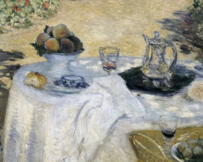 Framed Print : MONET, Claude (1840-1926). The Luncheon. 1873-1874. Central detail. Impressionism. Oil on canvas. FRANCE. Paris. Muse d'Orsay (Orsay Museum)