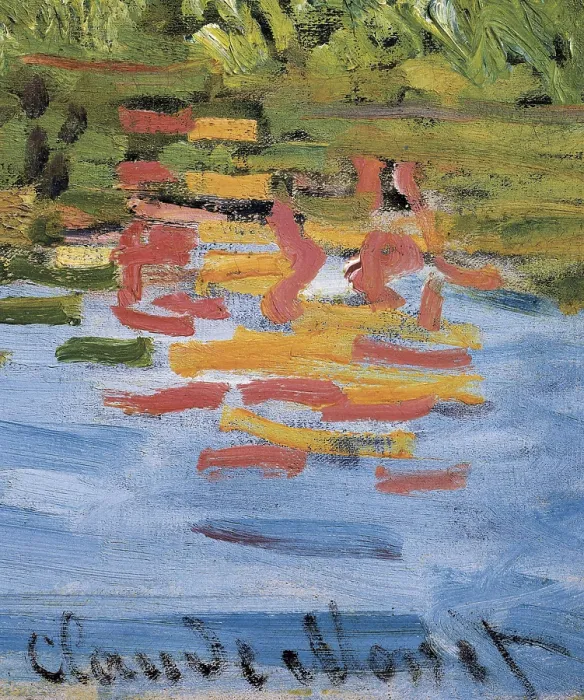 Framed Print : MONET, Claude (1840-1926). Regatta at Argenteuil. 1872. Right lower detail. Artist's signature. Impressionism. Oil on canvas. FRANCE. Paris. Muse d'Orsay (Orsay Museum)