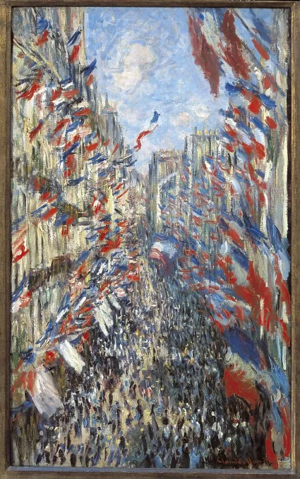 Framed Print : MONET, Claude (1840-1926). The Rue Montorgueil, Paris, Celebration of June 30. 1878. Impressionism. Oil on canvas. FRANCE. Paris. Muse d'Orsay (Orsay Museum)