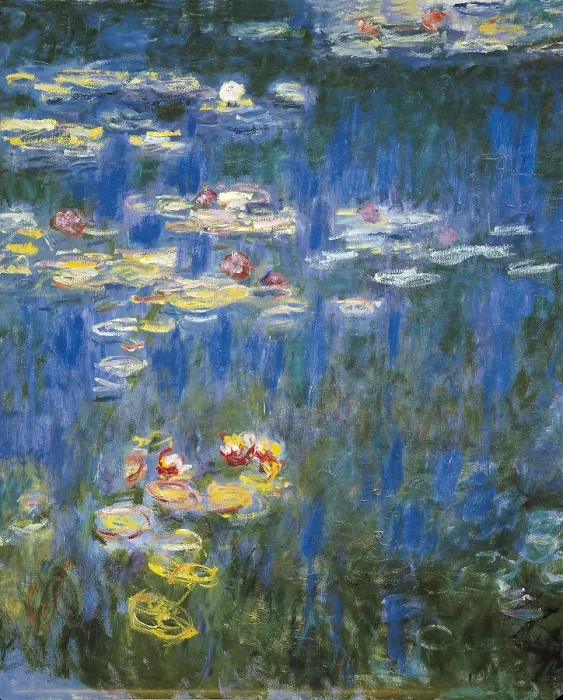 Framed Print : MONET, Claude (1840-1926). Waterlilies: Green Reflections. 1914 - 1918. Diptych's left detail. Impressionism. Oil on canvas. FRANCE. Paris. Orangerie Museum Framed Print : MONET, Claude (1840-1926). Waterlilies: Green Reflections. 1914 - 1918. Diptych's left detail. Impressionism. Oil on canvas. FRANCE. Paris. Orangerie Museum
