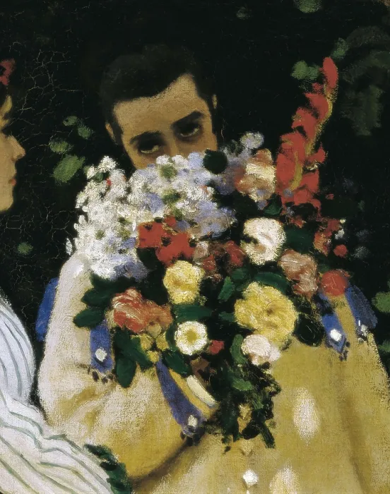 Framed Print : MONET, Claude (1840-1926). Women in the Garden. 1867. Central lower detail. Impressionism. Oil on canvas. FRANCE. Paris. Muse d'Orsay (Orsay Museum)