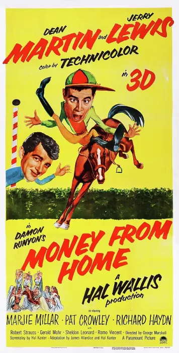 Framed Print : MONEY FROM HOME, l-r: Dean Martin, Jerry Lewis on poster art, 1954 Framed Print : MONEY FROM HOME, l-r: Dean Martin, Jerry Lewis on poster art, 1954