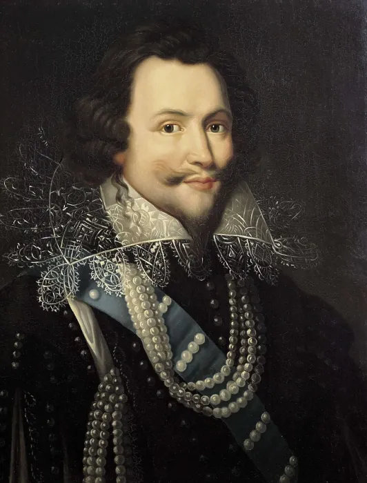 Framed Print : MONIER, Jean (1600-1656). Portrait of George Villiers, 1st Duke of Buckingham. 1617-1638. FRANCE. Versailles. Palace of Versailles. Oil on wood