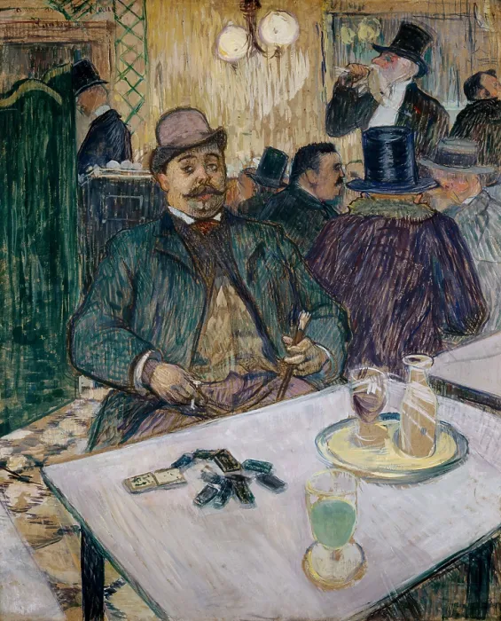 Framed Print : Monsieur Boileau at the Caf, 1893, by Henri de Toulouse-Lautrec, 1864-1901, French Post Impressionist painting, in gouache, and opaque watercolor