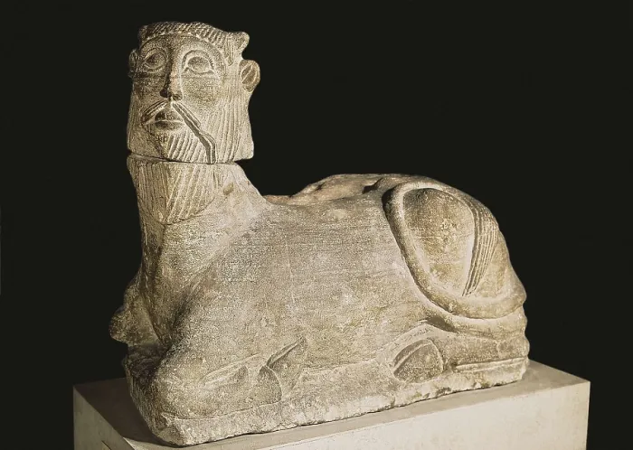 Framed Print : Monster of Balazote. 4th c. BC. Iberian art. Sculpture on rock. SPAIN. Madrid. National Museum of Archaeology. Proc: SPAIN. Balazote. AISA / Everett Collection**US SALES ONLY**