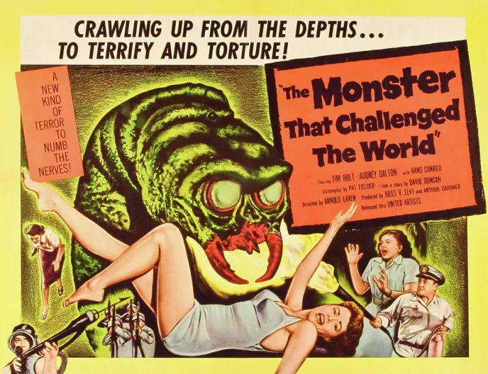 Framed Print : THE MONSTER THAT CHALLENGED THE WORLD, Audrey Dalton, Tim Holt, 1958