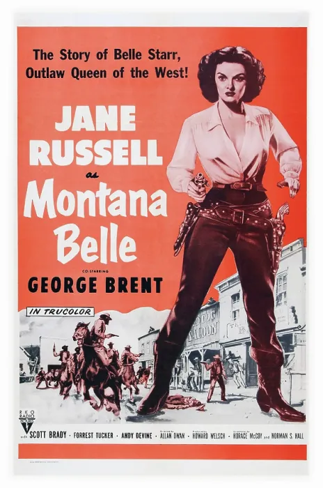 Framed Print : MONTANA BELLE, US poster art, Jane Russell, 1952