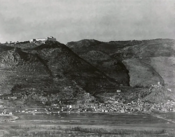 Framed Print : Monte Cassino, the site of the Monastery founded by St. Benedict in the 6th century. Feb. 6, 1944