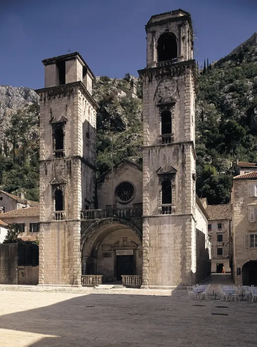 Framed Print : MONTENEGRO. Kotor. Cathedral of Saint Tryphon (11th c.) in romanesque style with renaissance towers. AISA / Everett Collection**US SALES ONLY** Framed Print : MONTENEGRO. Kotor. Cathedral of Saint Tryphon (11th c.) in romanesque style with renaissance towers. AISA / Everett Collection**US SALES ONLY**