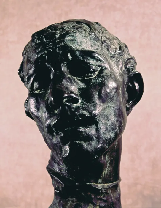 Framed Print : Monumental Head of Pierre de Wiessant, by Auguste Rodin, before 1889, 19th Century, bronze, 83 x 54 x 84 cm - France, Paris, Rodin Museum. Whole artwork view