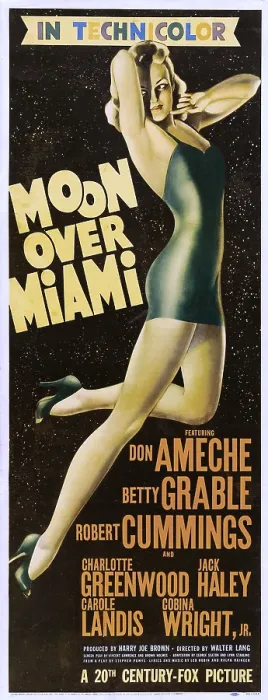 Framed Print : MOON OVER MIAMI, Betty Grable on insert poster, 1941, TM and Copyright 20th Century Fox Film Corp. All rights reserved. / courtesy Everett Collection