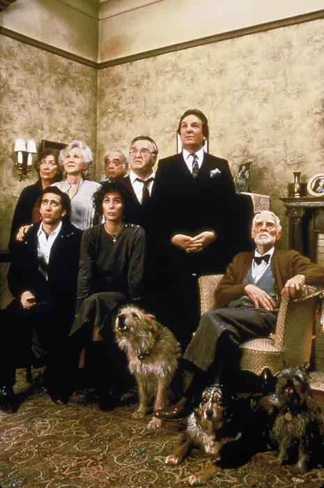 Framed Print : MOONSTRUCK, Julie Bovasso, Nicolas Cage, Olympia Dukakis, Louis Guss, Cher, Vincent Gardenia, Danny Aiello, Feodor Chaliapin Jr. 1987. (c) MGM / Courtesy: Everett Collection Framed Print : MOONSTRUCK, Julie Bovasso, Nicolas Cage, Olympia Dukakis, Louis Guss, Cher, Vincent Gardenia, Danny Aiello, Feodor Chaliapin Jr. 1987. (c) MGM / Courtesy: Everett Collection