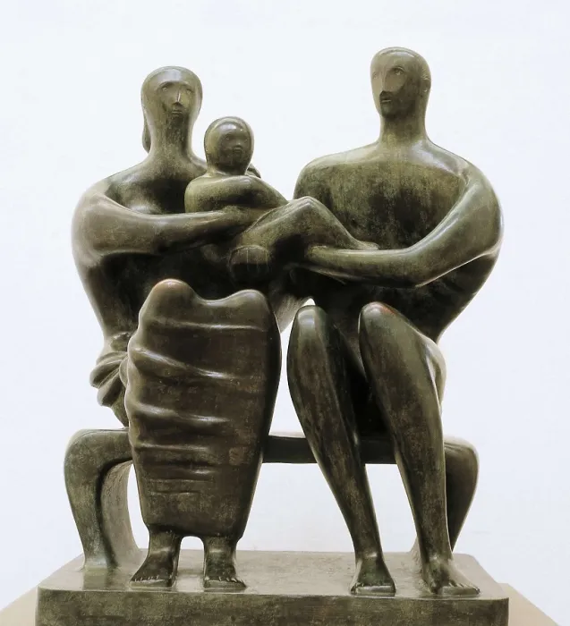 Framed Print : MOORE, Henry (1898-1986). Family Group. 1949. Sculpture on bronze. UNITED KINGDOM. London. Tate Gallery. AISA / Everett Collection - Image has fine art copyright