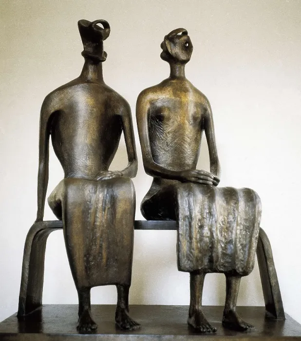 Framed Print : MOORE, Henry (1898-1986). King and Queen. 1952-1953. Sculpture on bronze. UNITED KINGDOM. Wakefield. Yorkshire Sculpture Park