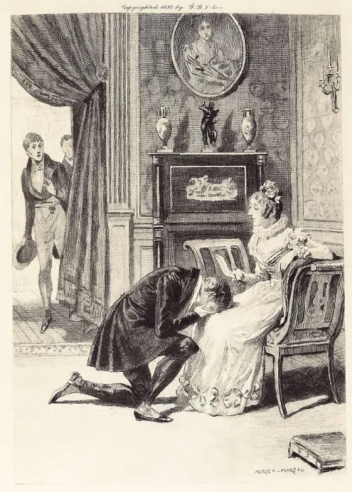 Framed Print : MOREAU, Adrien (1843-1906). Illusions perdues. 1897. Illustration for Balzac's play 'Illusions perdues' from an edition of 1901. Engraving. SPAIN. Barcelona