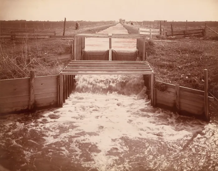 Framed Print : The Morgan Irrigation Canal at Fort Morgan, Colorado. Dug in 1884, the canal irrigated approximately 25, 000 acres with water from the South Platte River. P