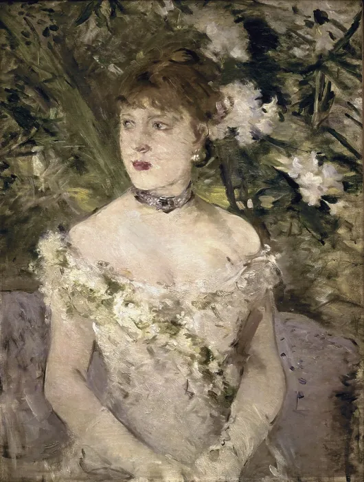 Framed Print : MORISOTBerthe (1841-1895). Young girl in a ball gown. 1879. Impressionism. Oil on canvas. FRANCE. Paris. Muse d'Orsay (Orsay Museum)