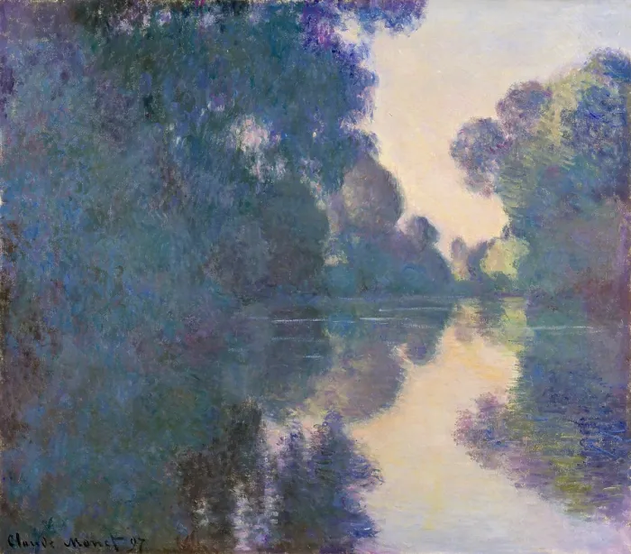 Framed Print : Morning on the Seine near Giverny, by Claude Monet, 1897, French impressionist oil painting