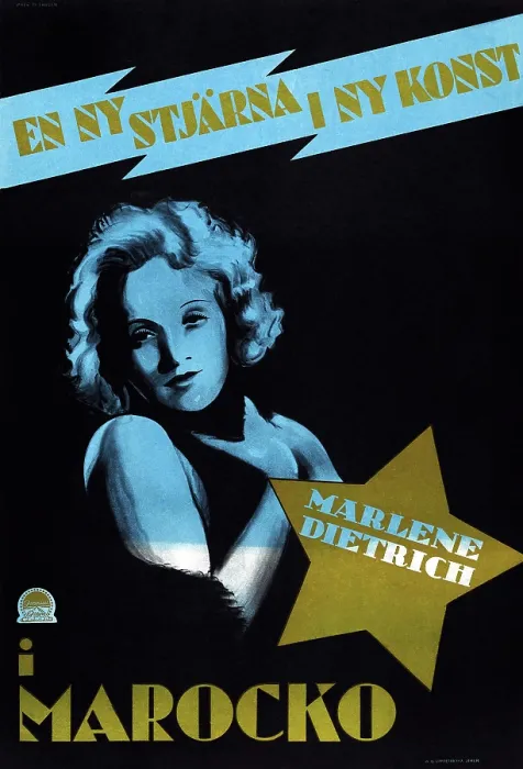 Framed Print : MOROCCO, (aka MAROCKO), Marlene Dietrich on Swedish poster art, 1930