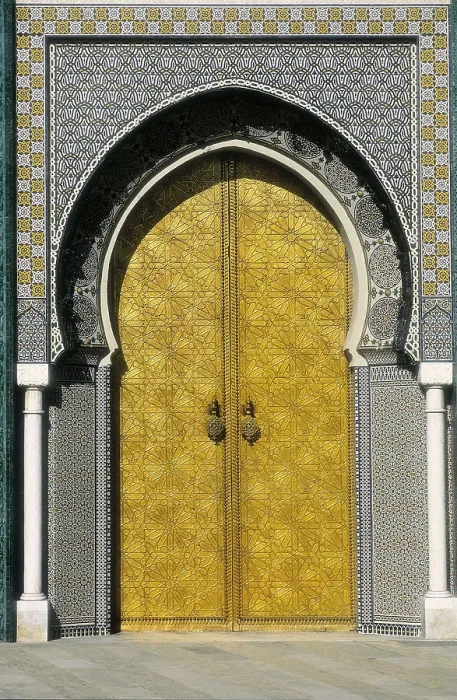 Framed Print : MOROCCO. Fes. Royal Palace. Door of the Royal Palace, situated in Fes el Jedid (New Fes). Islamic art. Architecture. AISA / Everett Collection**US SALES ONLY**