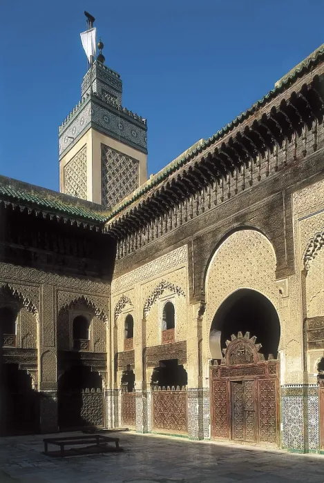 Framed Print : MOROCCO. FS-BOULEMANE. Fes. Fes-al-Bali or Medina of Fes. Bou Inaniya Madrasah (14th c.).. Islamic art. AISA / Everett Collection**US SALES ONLY**