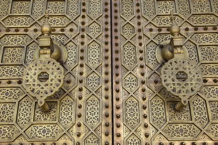 Framed Print : MOROCCO. Rabat. Detail of the doorway of the mosque of Le Tour Hassan and Mausoleum of Muhammad V. AISA / Everett Collection**US SALES ONLY**