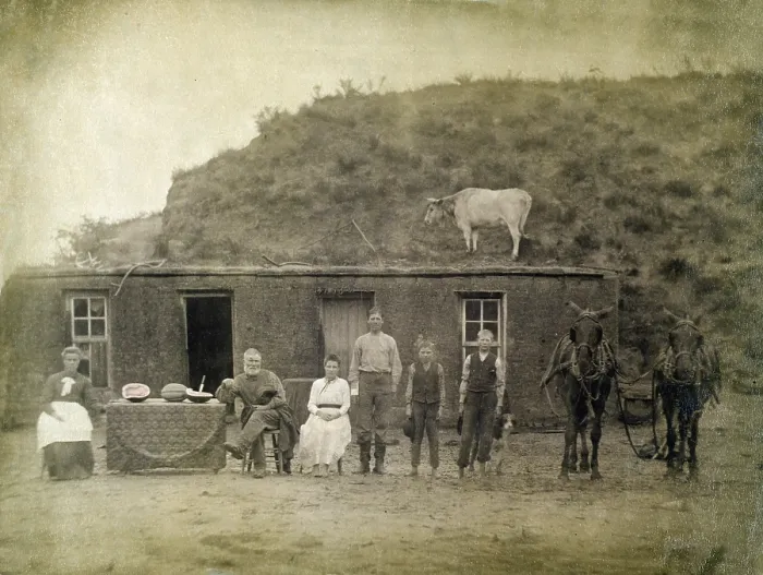 Framed Print : Morrison residence on Victoria Creek near Merna, Custer County, Nebraska. 1886