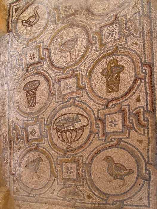 Framed Print : Mosaic in al-Hallabat (Qasr al-Hallabat), 4th Century A.D. mosaic - Jordan, Zarqa Governorate. Detail Framed Print : Mosaic in al-Hallabat (Qasr al-Hallabat), 4th Century A.D. mosaic - Jordan, Zarqa Governorate. Detail