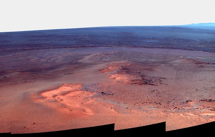 Framed Print : Mosaic image of Mars taken by NASA's Mars Exploration Rover Opportunity'. January 2012