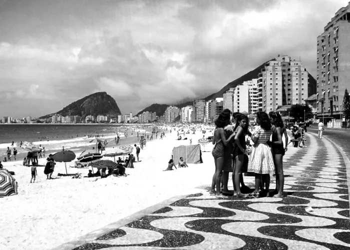 Framed Print : Mosaic sidewalk, Rio de Janeiro, Brazil, 1941. Courtesy: CSU Archives / Everett Collection
