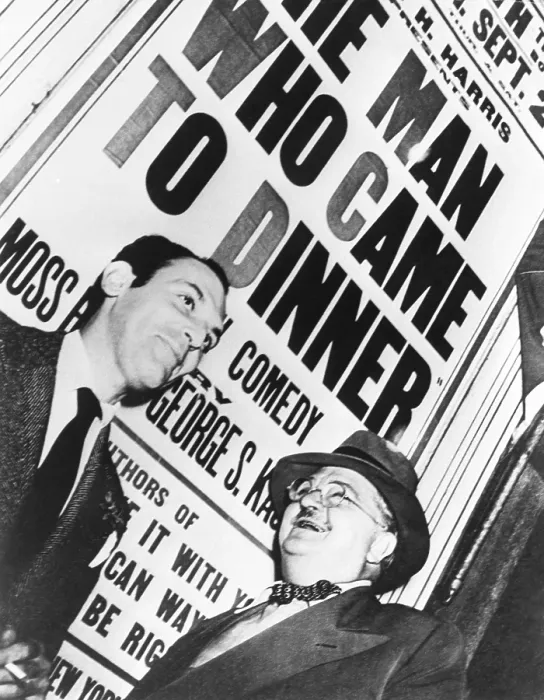 Framed Print : Moss Hart and Alexander Walcott at the Boston tryout of, THE MAN WHO CAME TO DINNER