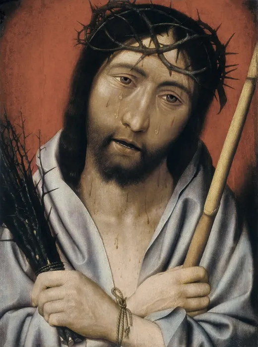 Framed Print : MOSTAERT, Jan (1470-1556). Christ of the Tears. fisrt half 16th c. Dutch school. Renaissance art. Oil on wood. SPAIN. Burgos. Burgos Museum. Proc: SPAIN. CASTILE AND LEON