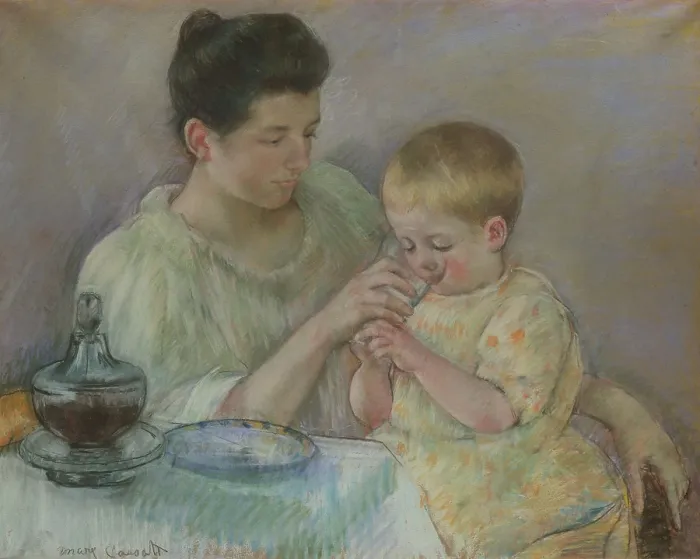 Framed Print : Mother Feeding Child, by Mary Cassatt, 1898, Impressionist pastel painting, on paper. This is an unsentimental depiction of daily life (BSLOC_2017_3_136) Framed Print : Mother Feeding Child, by Mary Cassatt, 1898, Impressionist pastel painting, on paper. This is an unsentimental depiction of daily life (BSLOC_2017_3_136)