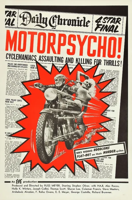 Framed Print : MOTORPSYCHO!, US poster, Alex Rocco, Sharon Lee, 1965 Framed Print : MOTORPSYCHO!, US poster, Alex Rocco, Sharon Lee, 1965