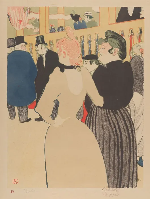 Framed Print : Moulin Rouge: La Goulue and Her Sister, by Henri de Toulouse-Lautrec, 1892, Post-Impressionist print
