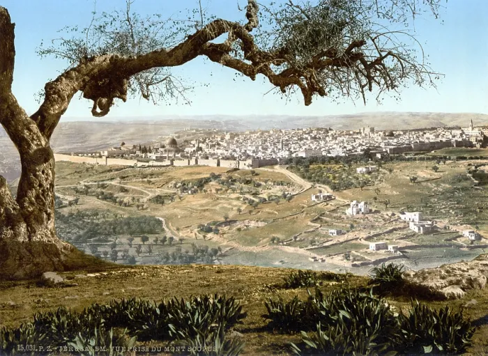 Framed Print : From Mount Scopus, Jerusalem, Holy Land, photochrom, circa 1890-1900