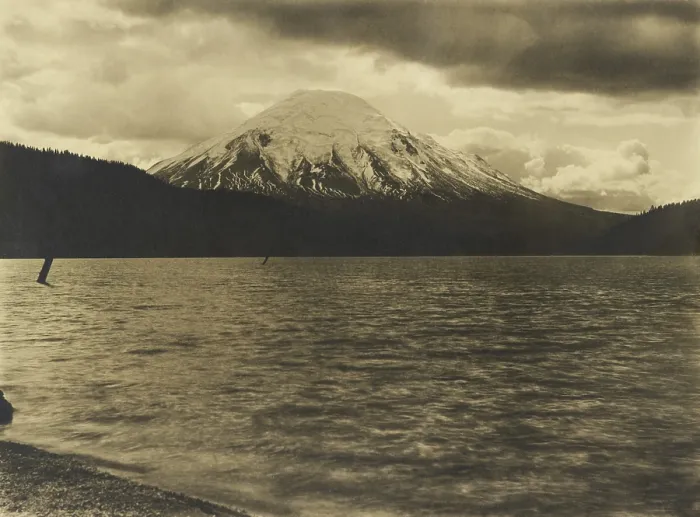 Framed Print : Mount St. Helens from Spirit Lake in 1907