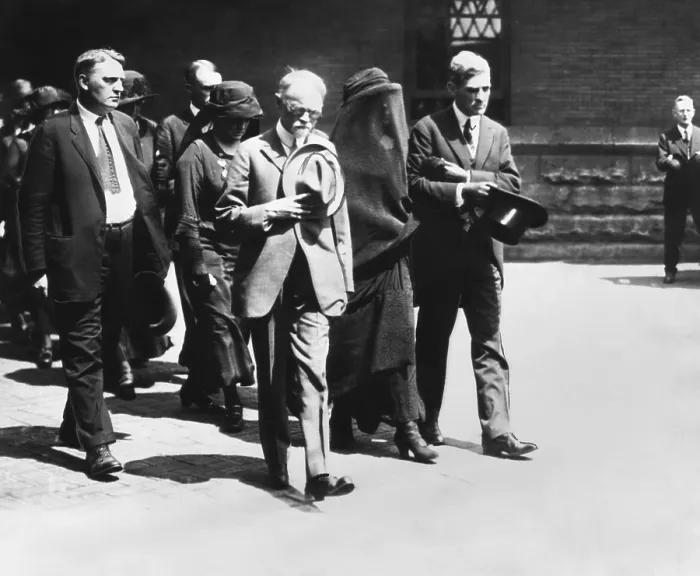 Framed Print : Mourners at President Warren Harding's funeral in Washington, D.C. August 7-8, 1923. Leading the group is the President's father, George Tryon Harding, Sr