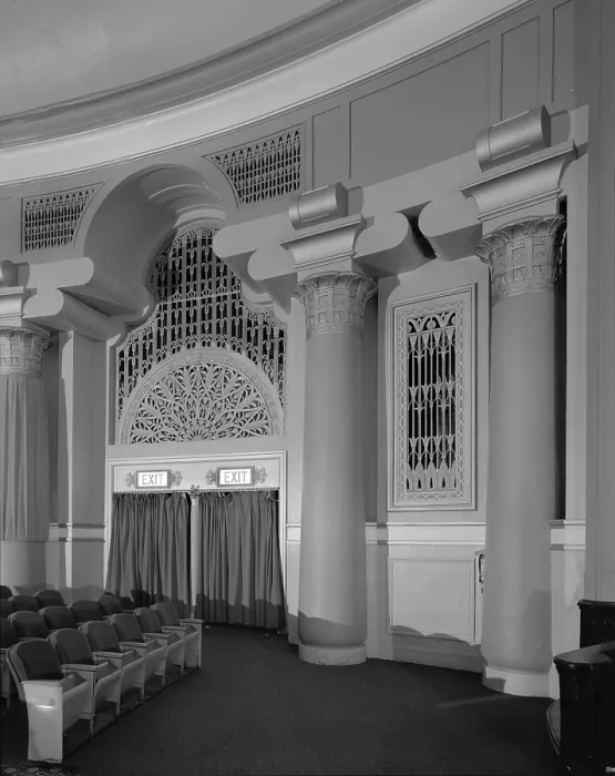 Framed Print : Movie Theaters, The Egyptian Theater, interior and exits, 157 Bala Avenue, Bala-Cynwyd, Pennsylvania, circa 1994