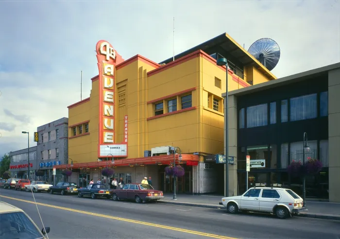 Framed Print : Movie Theaters, Fourth Avenue Theatre, showing THE GOONIES, constructed in 1947, 630 West Fourth Avenue, Anchorage, Alaska, circa 1985