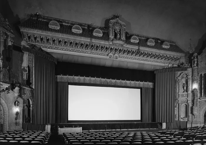 Framed Print : Movie Theaters, Loew's Theatre, view of stage, designed by John Eberson, an example of Churrigueresque design, 625 South Fourth Street, Louisville, Kentucky, circa 1928