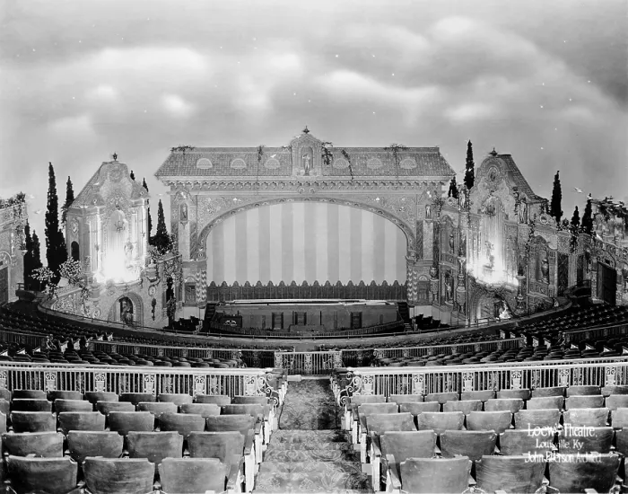 Framed Print : Movie Theaters, Loew's Theatre, view of center stage, designed by John Eberson, an example of Churrigueresque design, 625 South Fourth Street, Louisville, Kentucky, circa 1928 Framed Print : Movie Theaters, Loew's Theatre, view of center stage, designed by John Eberson, an example of Churrigueresque design, 625 South Fourth Street, Louisville, Kentucky, circa 1928