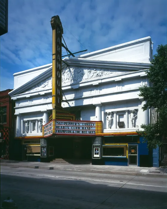 Framed Print : Movie Theaters, The Paramount Theatre, showing SGT. PEPPER'S LONELY HEARTS CLUB BAND, originally built in 1920, 215 Riverside Mall, Baton Rouge, Louisiana, circa 1970s