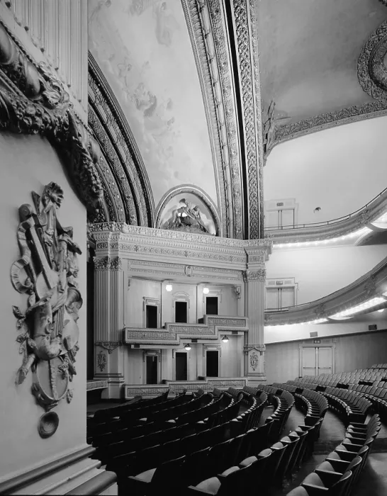 Framed Print : Movie Theaters, Spreckels Building and Theater, interior, designed by Harrison Albright, constructed in 1912, 123 Broadway, San Diego California, circa 1980s