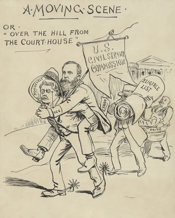 Framed Print : A MOVING SCENE or Over the Hill From Court House, by cartoonist George Yost Coffin. June 11, 1893