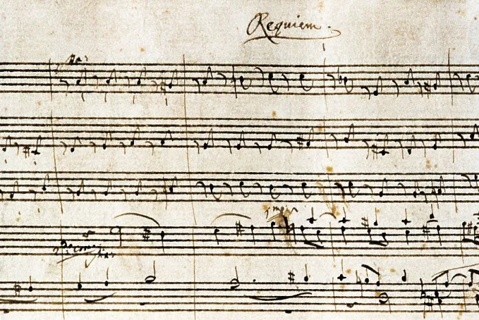 Framed Print : MOZART, Wolfgang Amadeus (1756-1791). Autographed score of the 'Requiem' K. 626. AISA / Everett Collection**US SALES ONLY** Framed Print : MOZART, Wolfgang Amadeus (1756-1791). Autographed score of the 'Requiem' K. 626. AISA / Everett Collection**US SALES ONLY**