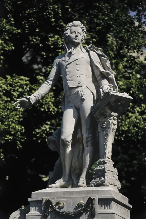 Framed Print : MOZART, Wolfgang Amadeus (1756-1791). Monument of Mozart at the Hofburg in Vienna. Sculpture on rock. AUSTRIA. VIENNA. Vienna. AISA / Everett Collection**US SALES ONLY**