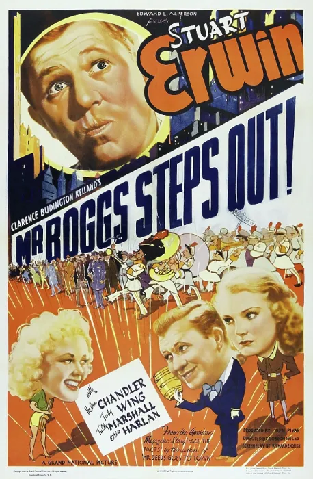 Framed Print : MR. BOGGS STEPS OUT, US poster art, top: Stuart Erwin; bottom from left: Toby Wing, Stuart Erwin, Helen Chandler, 1938