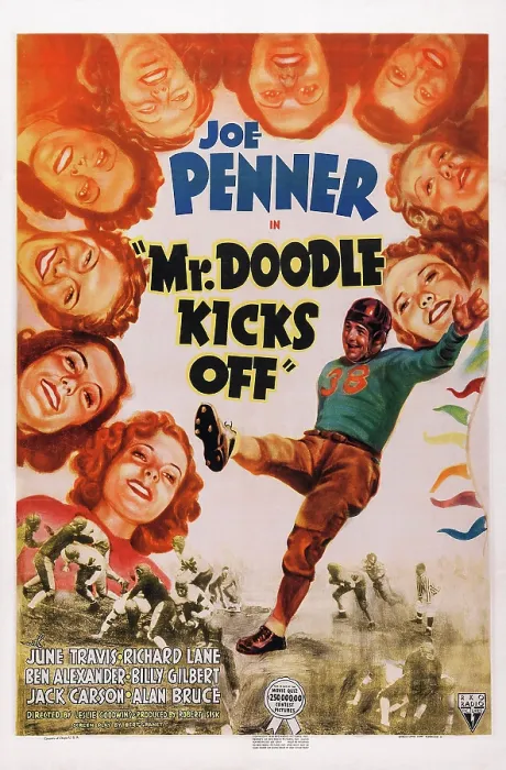 Framed Print : MR. DOODLE KICKS OFF, US poster art, Joe Penner, 1938